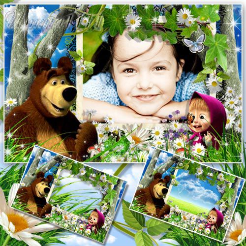 Frame for Photoshop - Masha and the Bear