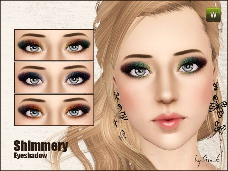 Spring4sims shimmery eyeshadow by gosik at platinum simmers.
