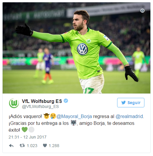 "Вольфсбург" подтвердил возвращение Майораля в "Мадрид"