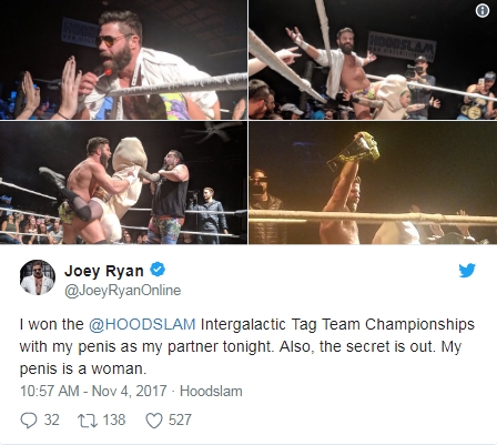 Джоуи Райан и его пенис стали командными чемпионами