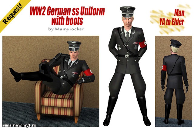 Немецкая униформа от MAMYROCKER - Обувь для Sims 3 - - Каталог файлов ...