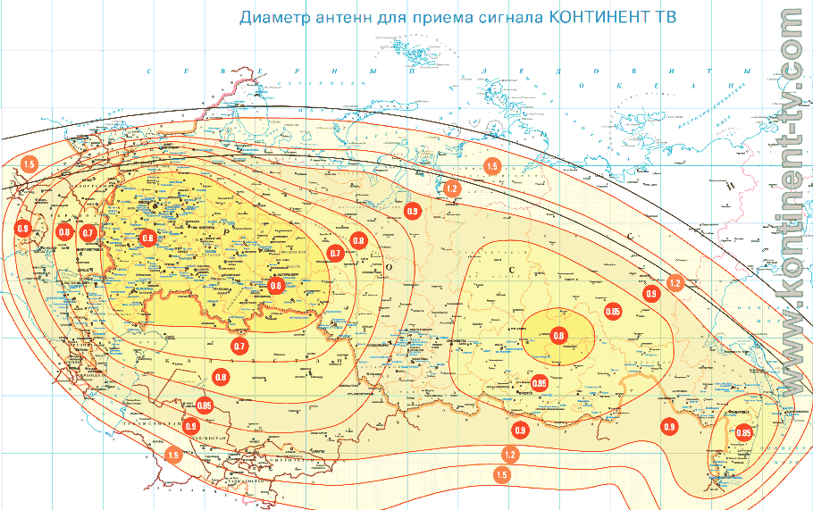 Карта покрытия спутников