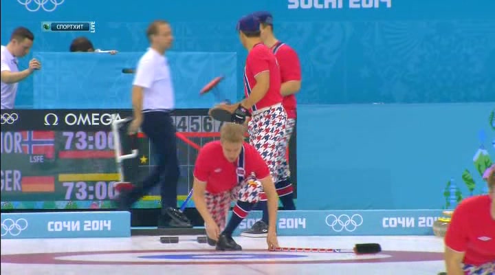 XXII Зимние Олимпийские Игры 2014  Круговой турнир  Сессия 4  Мужчины  Норвегия - Германия  НТВ+.avi