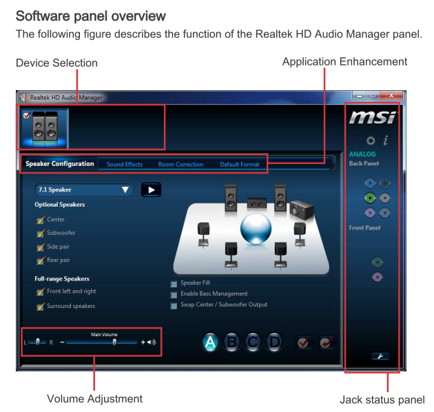 Realtek audio console msi