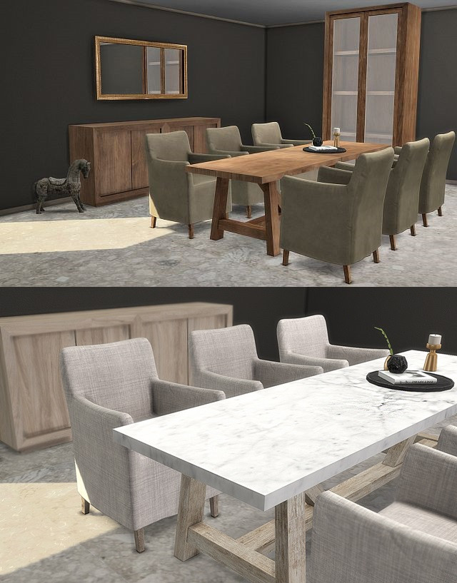 Столовая Restoration hardware dining by pinkbox-anye - Мебель для Sims ...