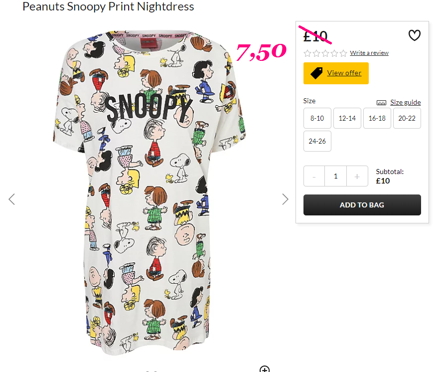snoopy slippers asda
