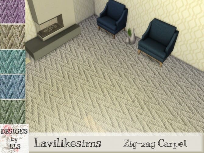 Напольное покрытие Zig-Zag Carpet от lavilikesims для Симс 4
