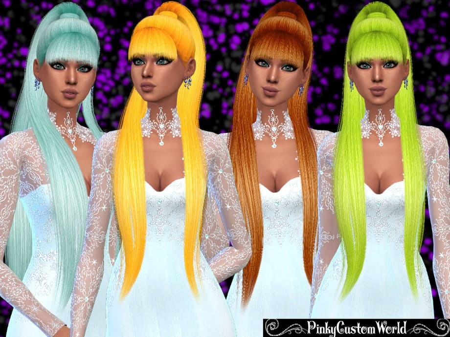 Прическа DangerousWoman hair от PinkyCustomWorld для Симс 4