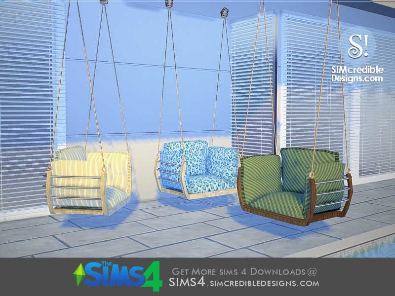 Кресла Summer Illusion hanging chair от SIMcredible!  для Симс 4
