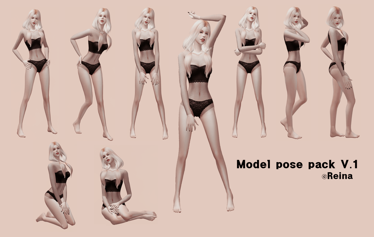 Позы Model pose pack V.1 от Reina для Симс 4