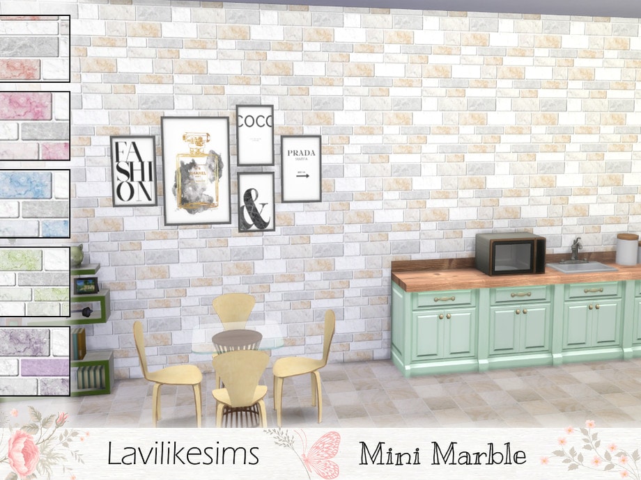 Обои Mini Marble от lavilikesims  для Симс 4