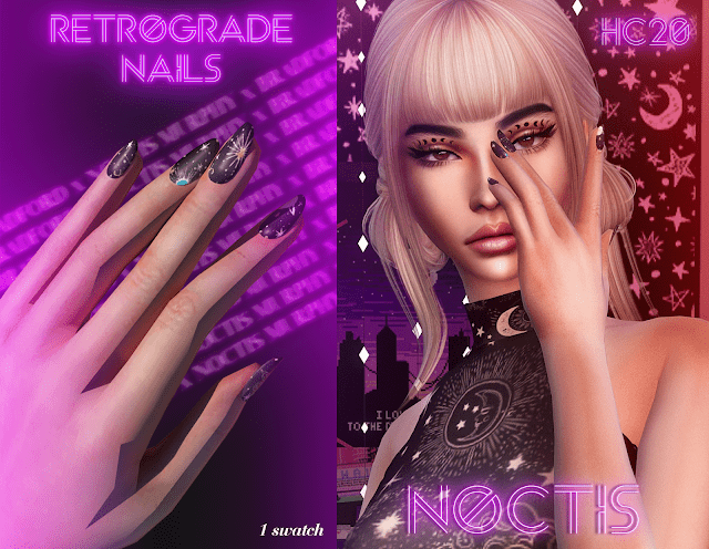 Ногти Retrograde NailsHC20 от Noctis для Симс 4