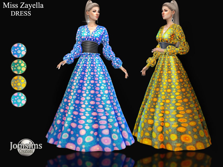 Платье Miss Zayella от jomsims для Симс 4