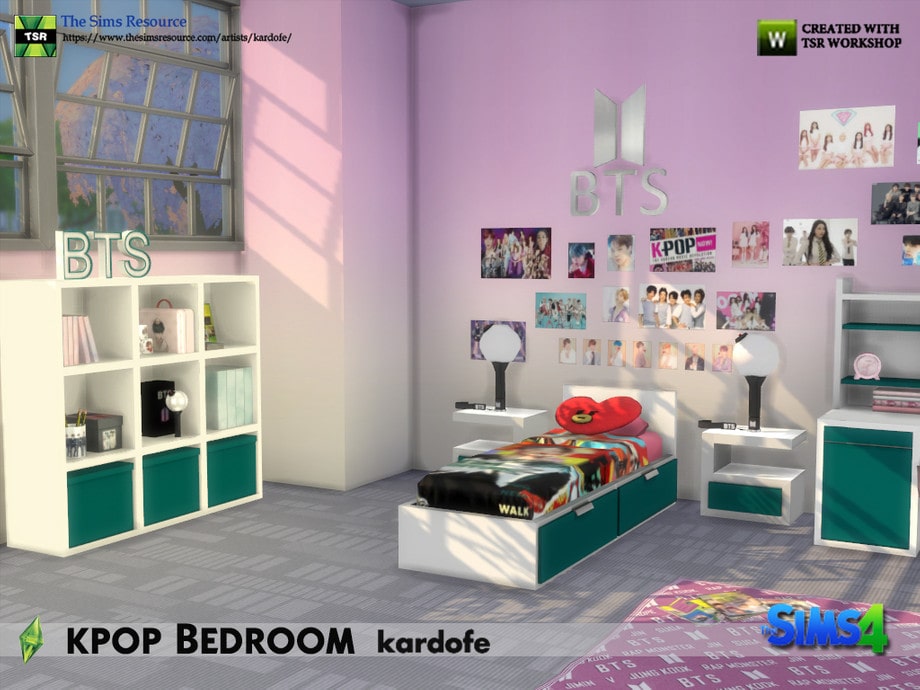 Спальня BTS kpop Bedroom от kardofe для Симс 4