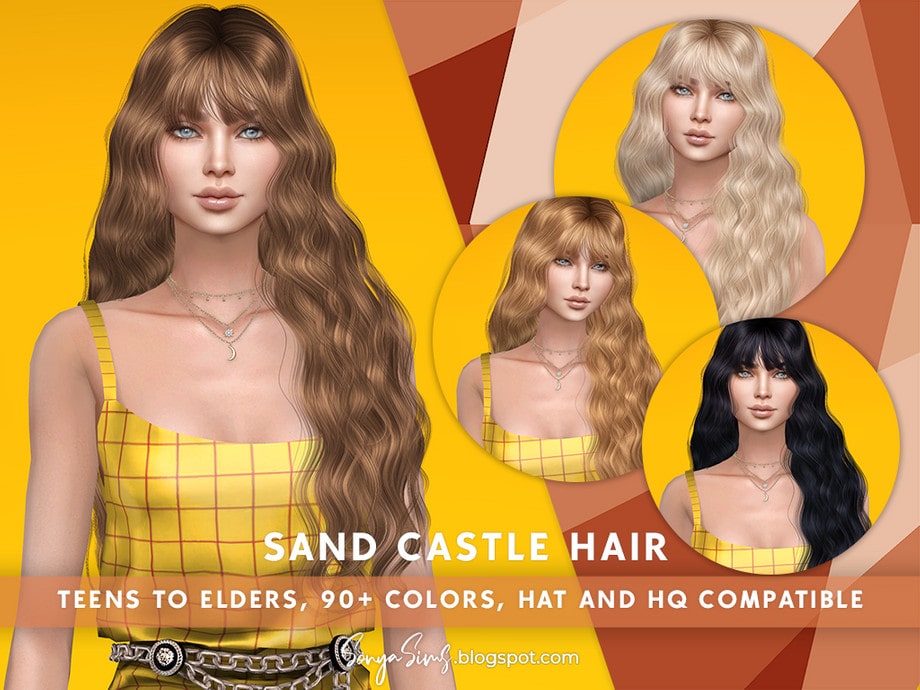 Прическа Sand Castle Hair от SonyaSimsCC  для Симс 4