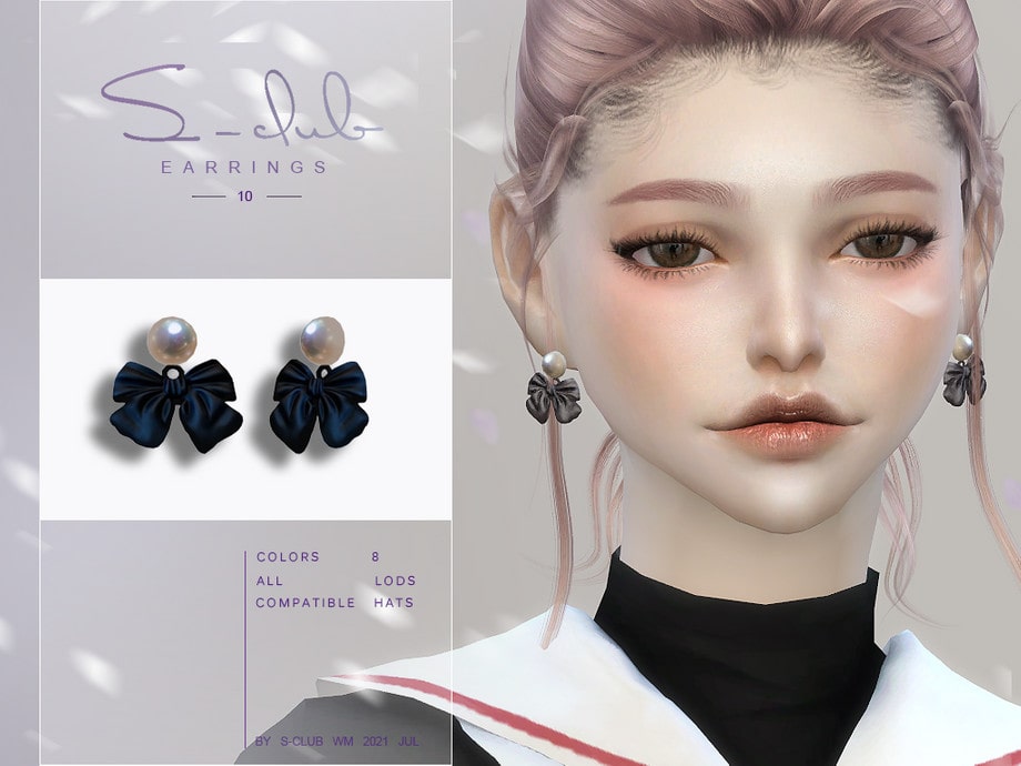 Серьги WM Earrings 202110 от  S-Club для Симс 4