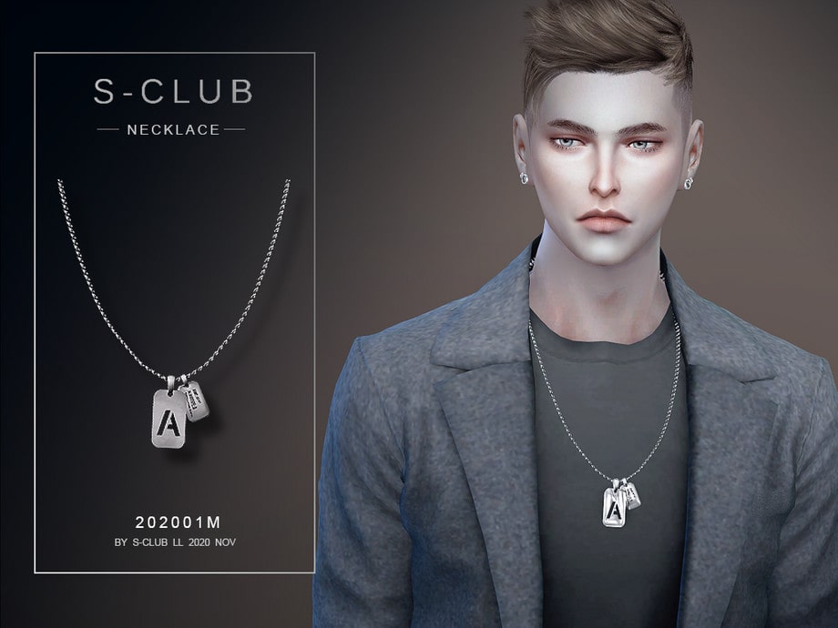Кулон мужской necklace 202001M от S-Club  для Симс 4