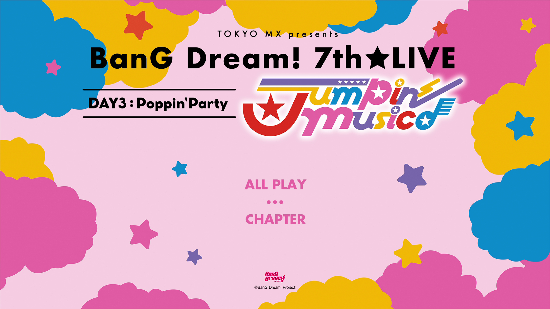 BanG Dream! - 7th Live Day 3 Poppin'Party ''Jumpin' Music'' (2020) (Blu-Ray) (JPOP.ru) menu 1.png