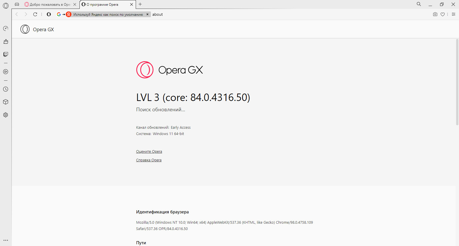 Opera GX 84.0.4316.50 + Portable [Multi/Ru]
