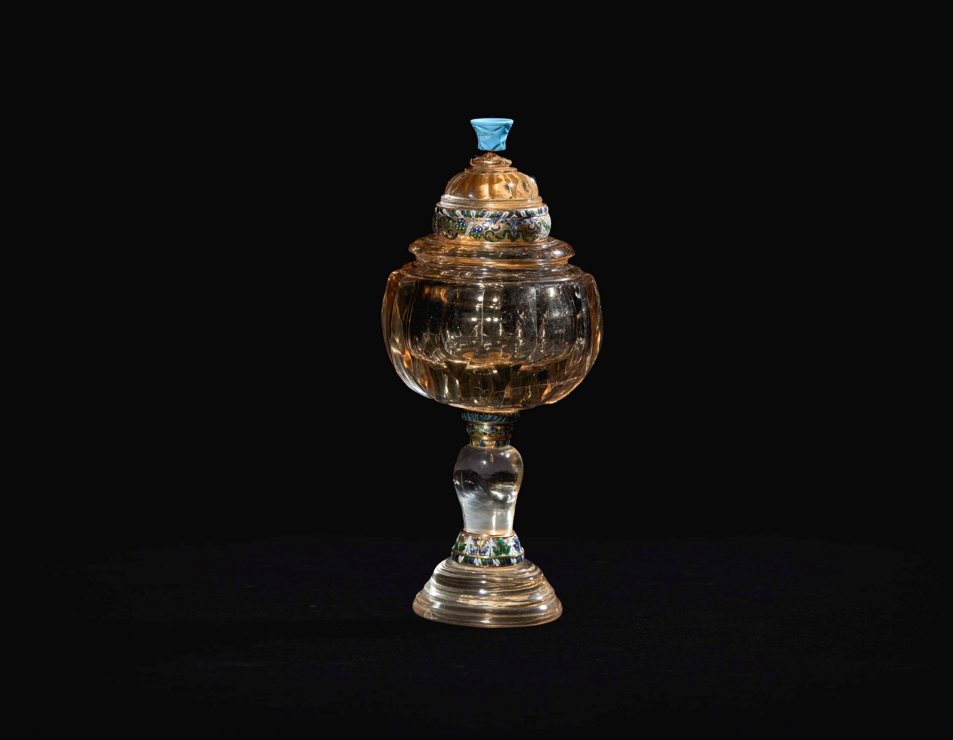 Citrine quartz cup with a turquoise on the finial (1).jpg