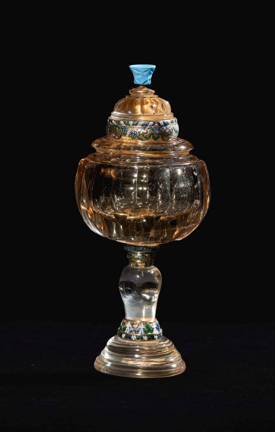 Citrine quartz cup with a turquoise on the finial (1).jpg