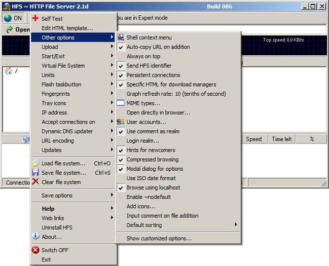 HFS HTTP File Server version 3 0.50.6 929f6b32cfbc06cfb9144531c36aeeeb