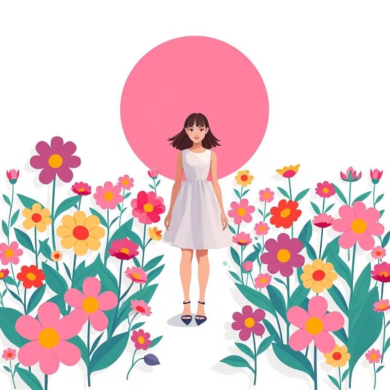 flat design style AI art