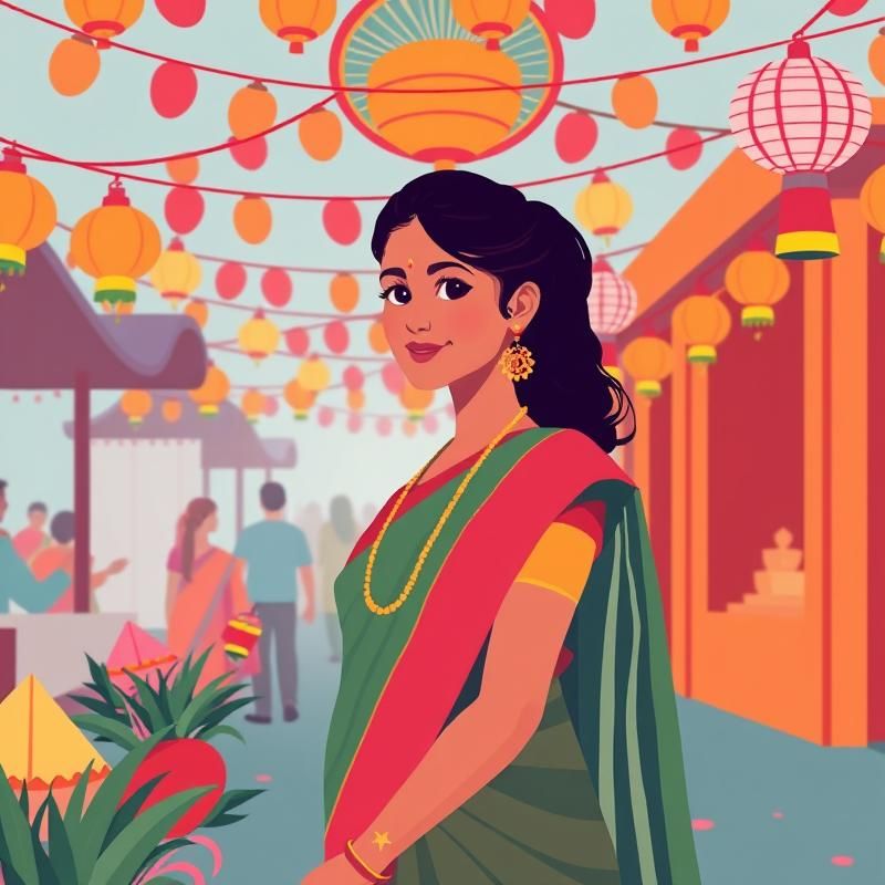 flat design style AI art