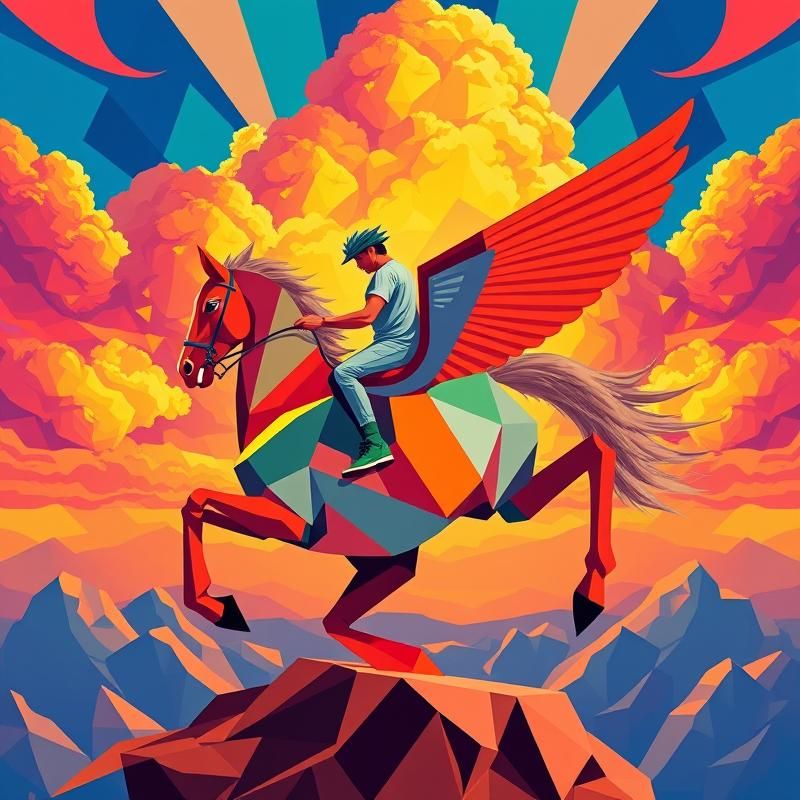 memphis design style AI art