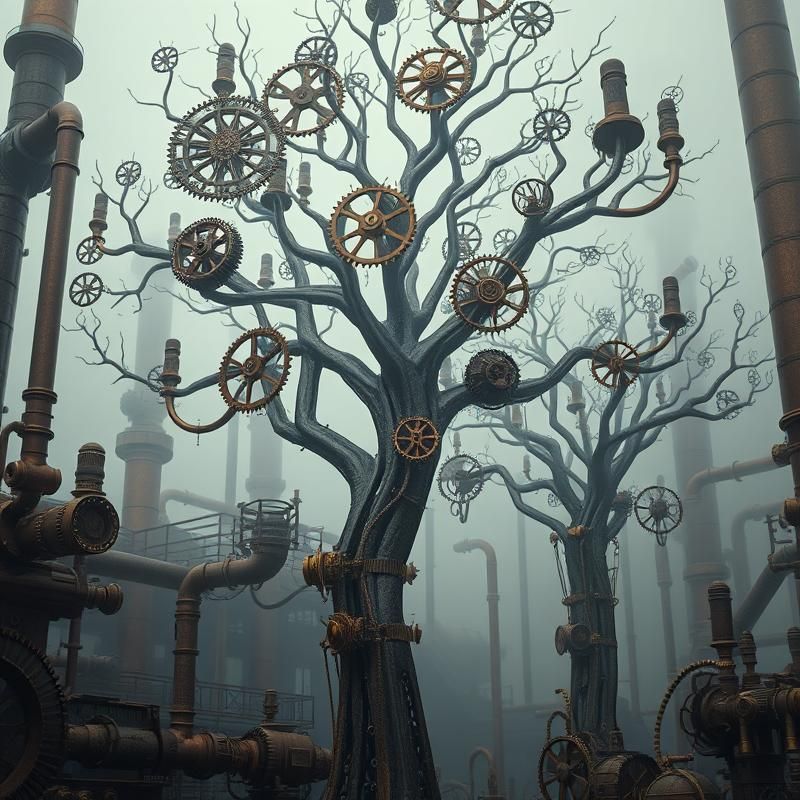 steampunk style AI art