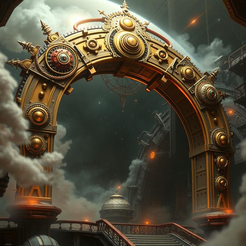 steampunk style AI art