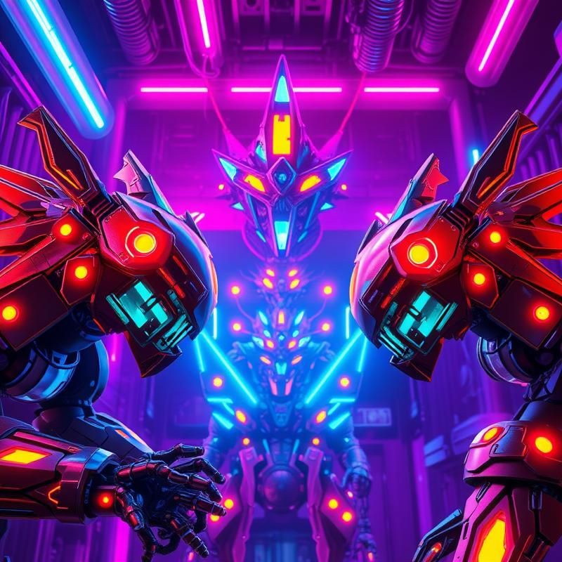 neon art style AI art