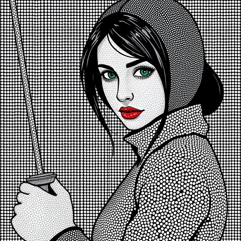 dot work style AI art