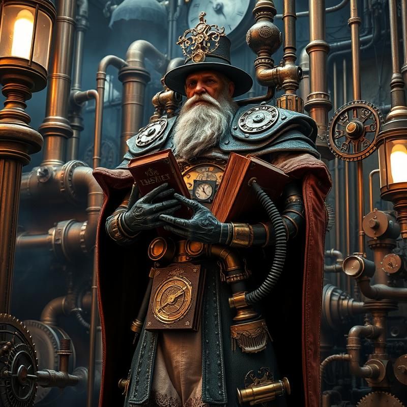 steampunk style AI art