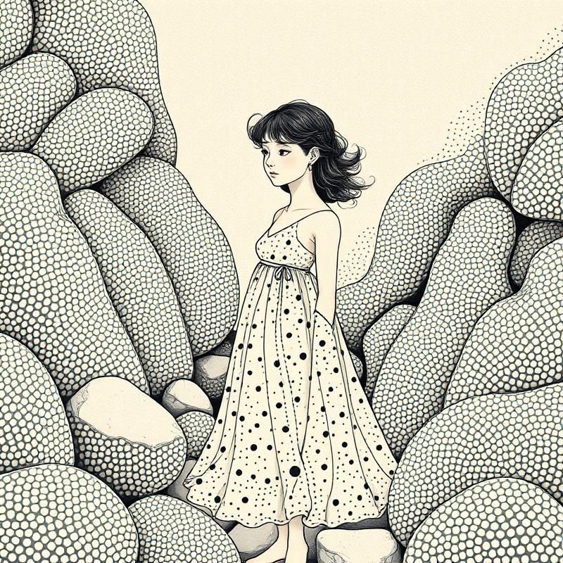 dot work style AI art