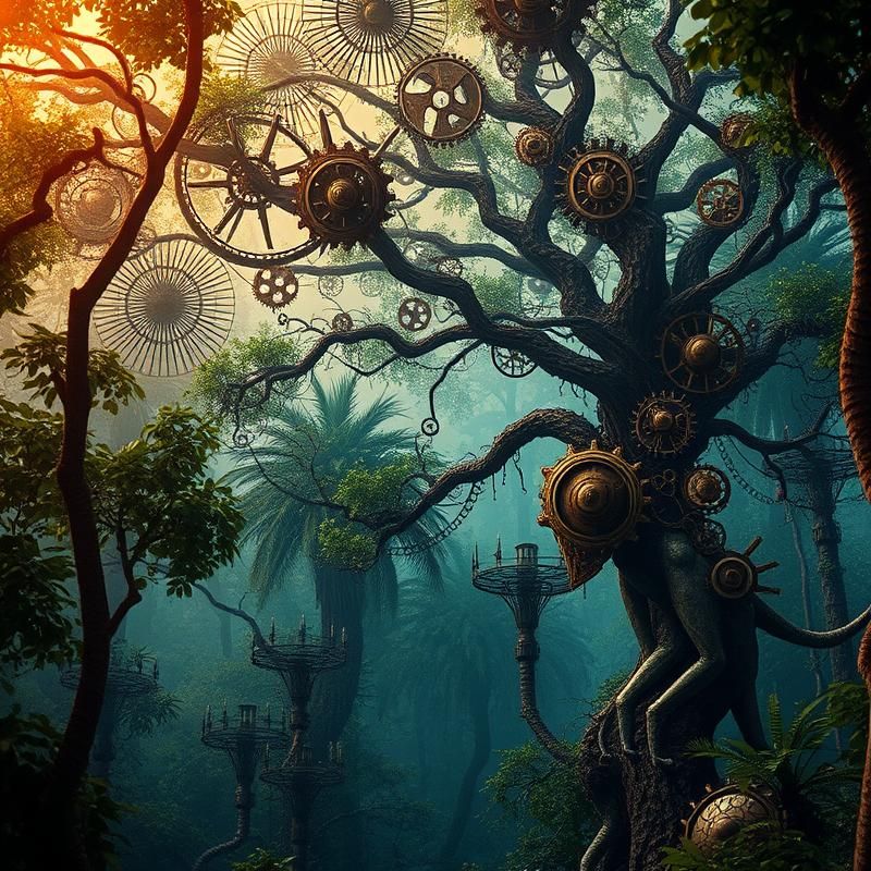 steampunk style AI art