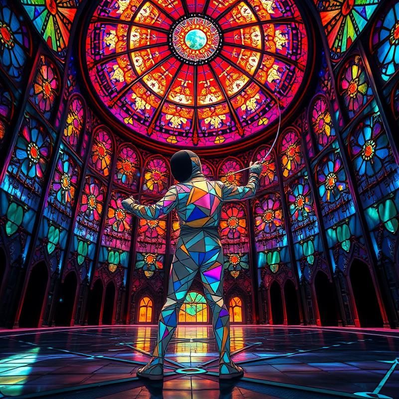 stained glass style AI art