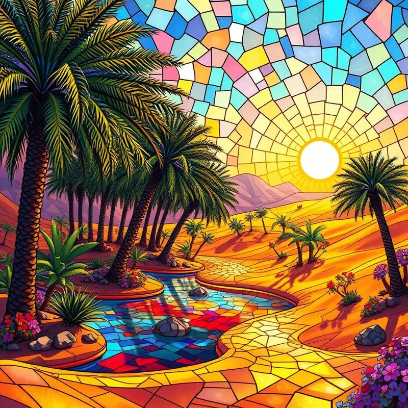 stained glass style AI art