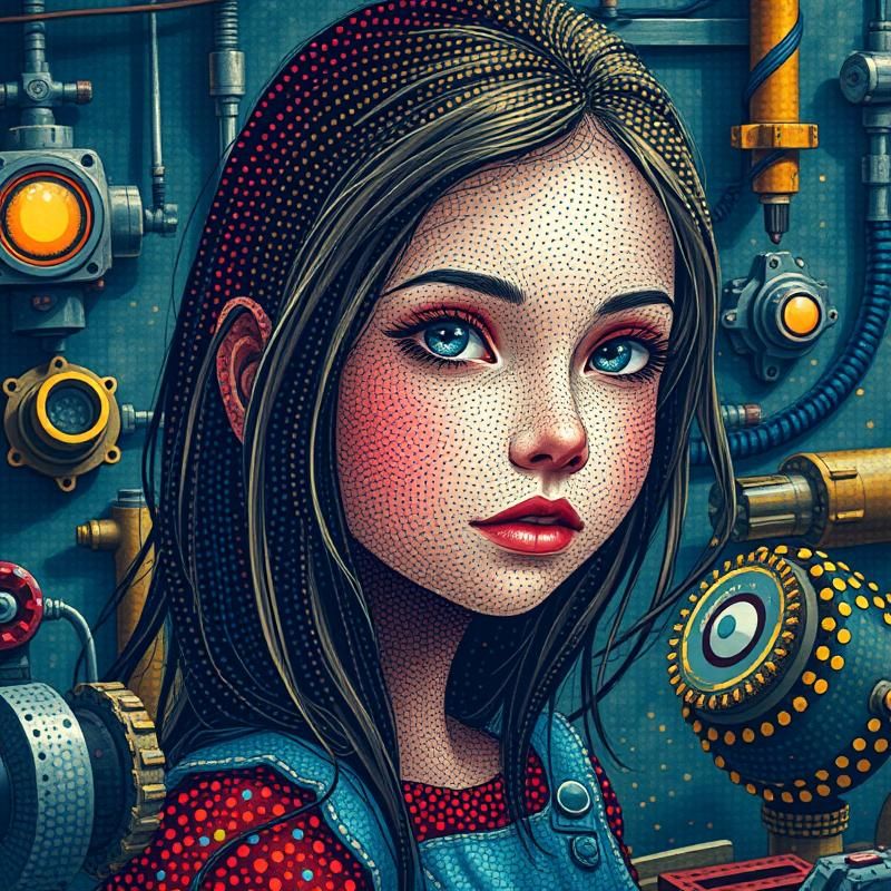pointillism style AI art