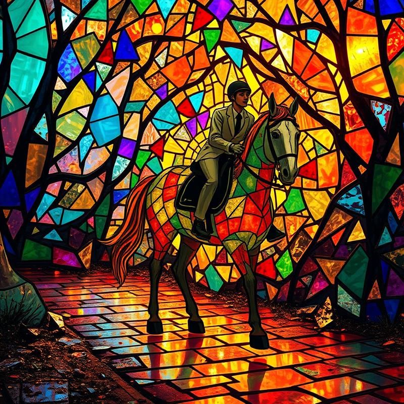 stained glass style AI art