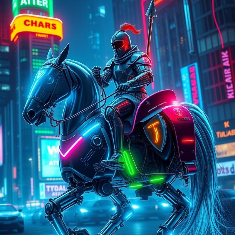 neon art style AI art