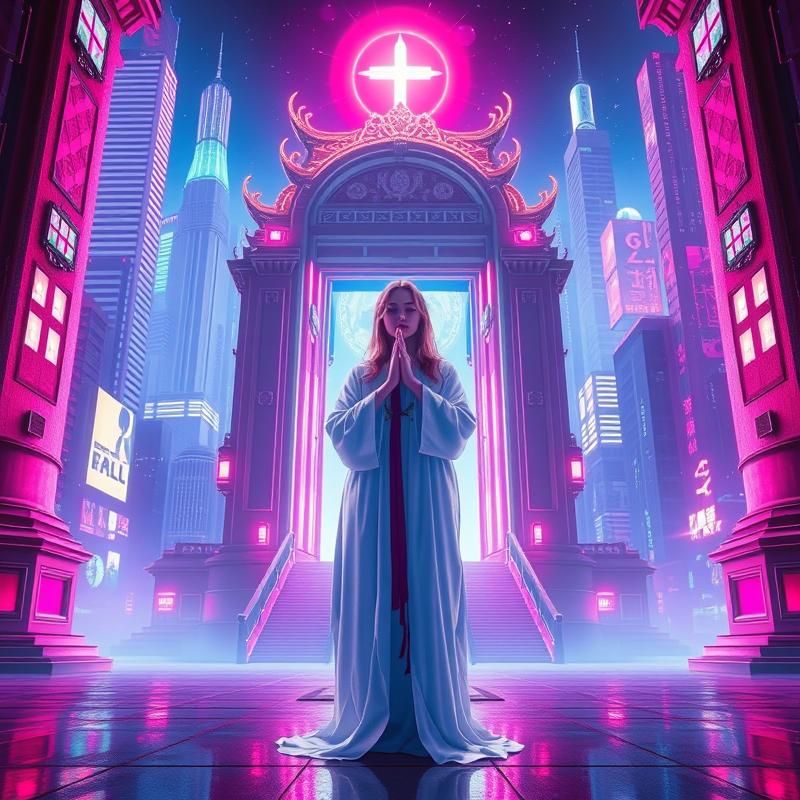 synthwave style AI art