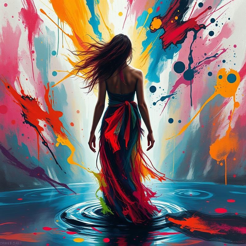 abstract expressionism style AI art