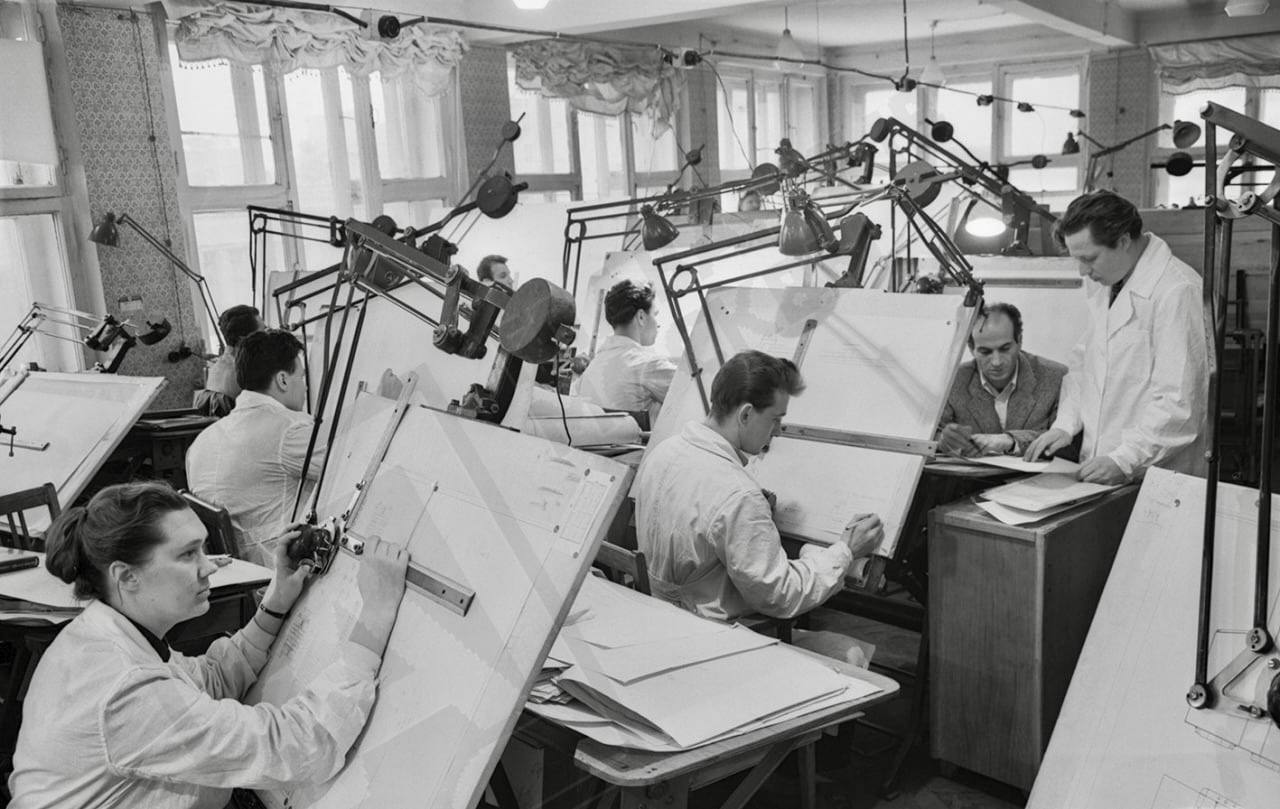 В конструкторском бюро Института автоматики и телемеханики, Москва, 1960.jpeg