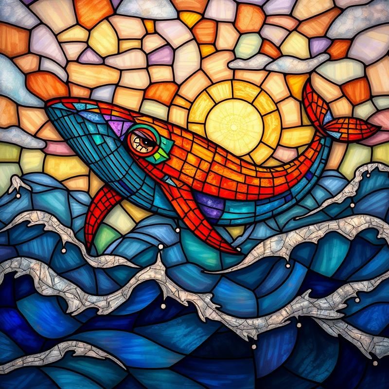 stained glass style AI art