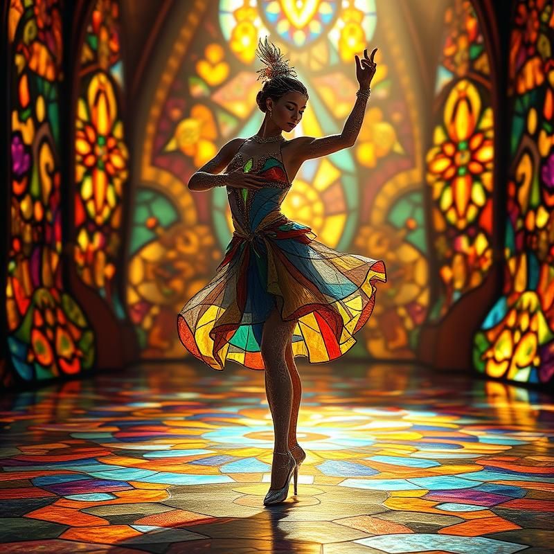 stained glass style AI art