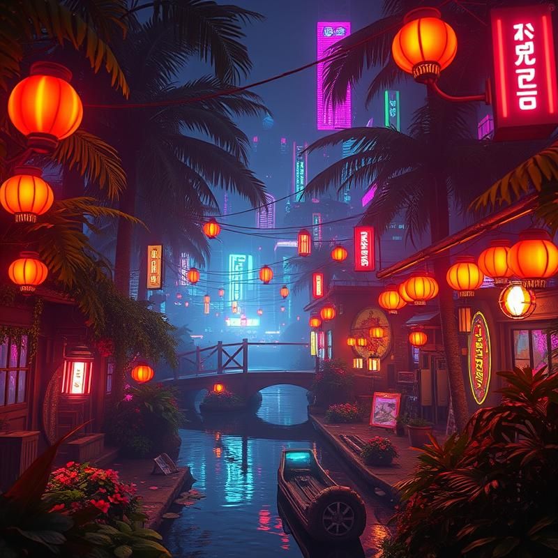 synthwave style AI art