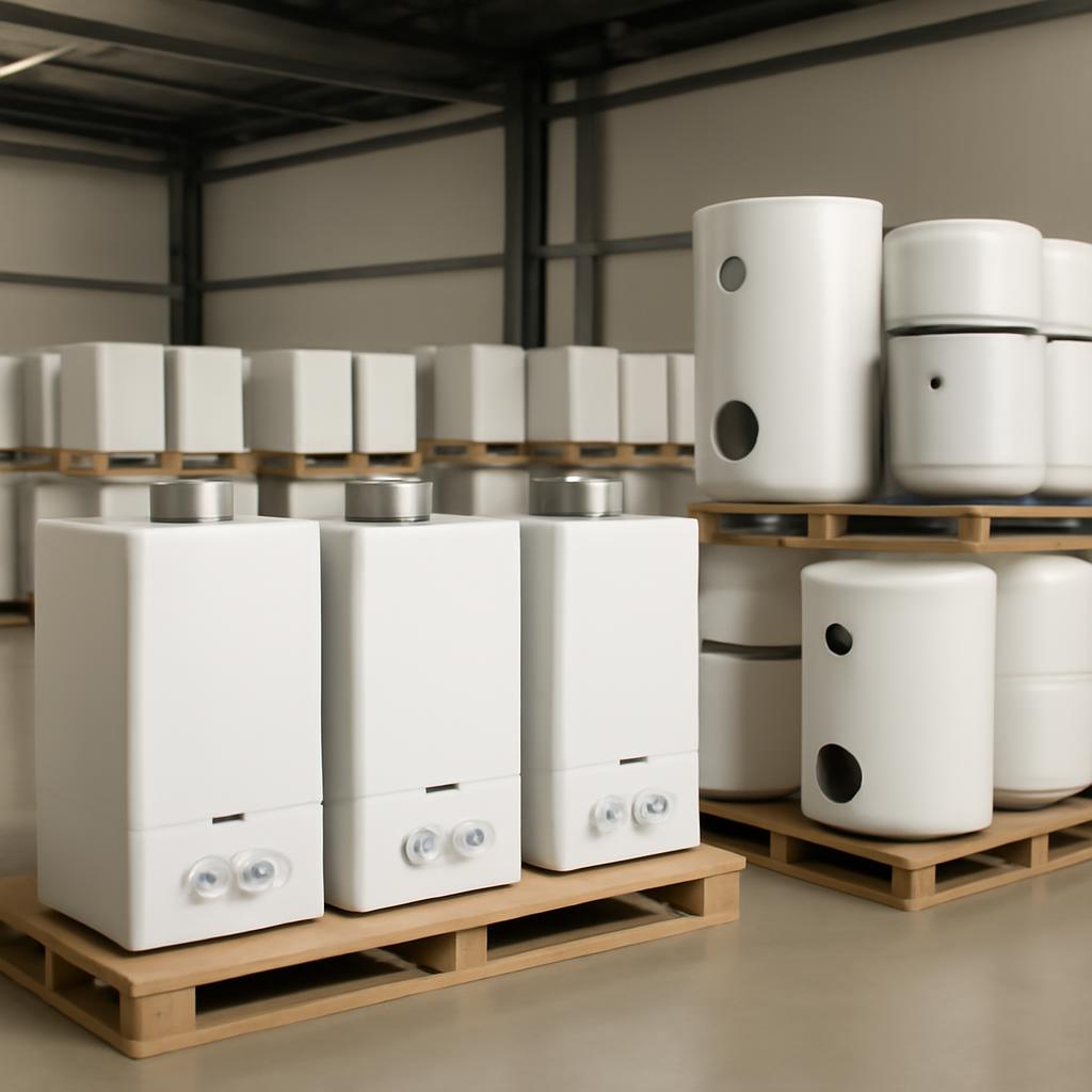 Склад с отопительным оборудованием в Китае готовый к отправке