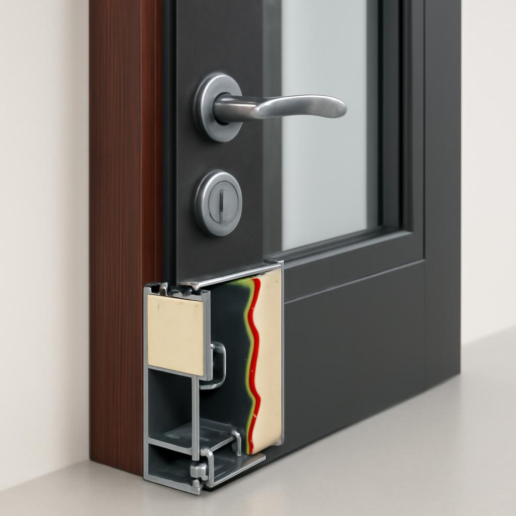 Схематичное изображение терморазрыва во входной двери для частного дома