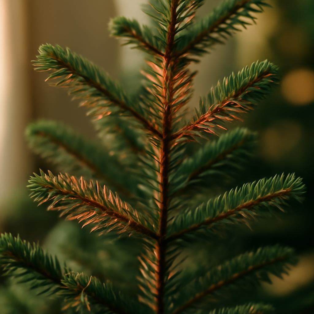 Елка Нордмана с признаками сухости хвои